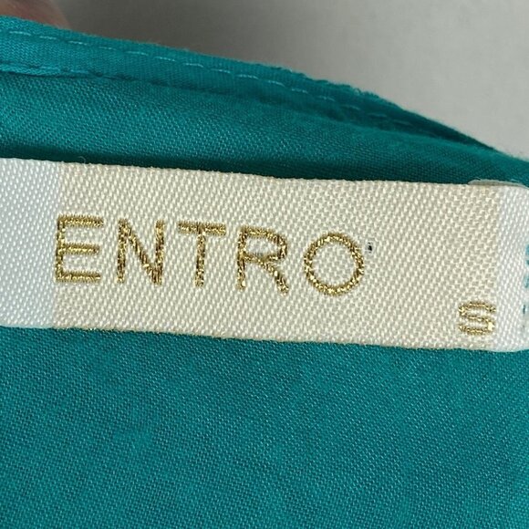 Entro Tiered Maxi Dress Tie Back Aqua Blue Bohemian Summer Beach Long Festival S - Picture 3 of 12